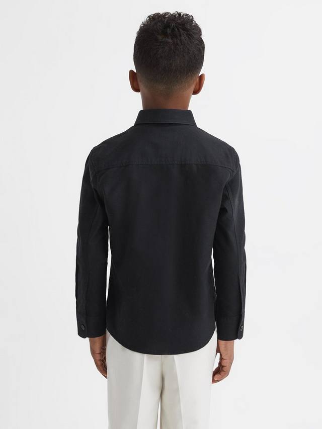 Детская рубашка Greenwich из хлопкового оксфорда Reiss, Black — фото 2