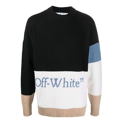 

Свитер ss21 logo round neck long sleeves black Off-White, черный