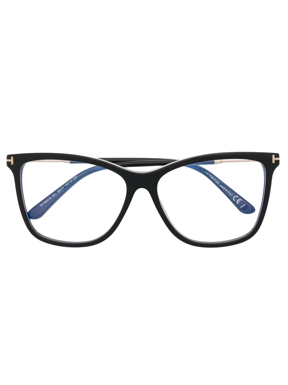 

Очки трапециевидной формы TOM FORD Eyewear, черный