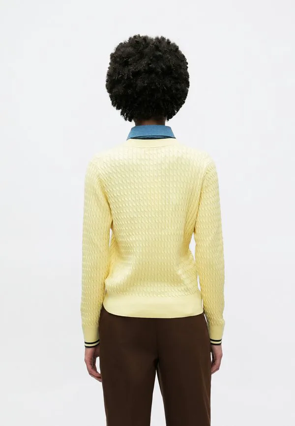 Свитер с круглым вырезом и косами Tommy Hilfiger, Zesty Yellow/Navy — фото 3