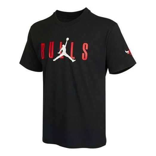 

Футболка Air Jordan NBA Chicago Bulls Alphabet Printing Basketball Sports Round Neck Short Sleeve Black, черный