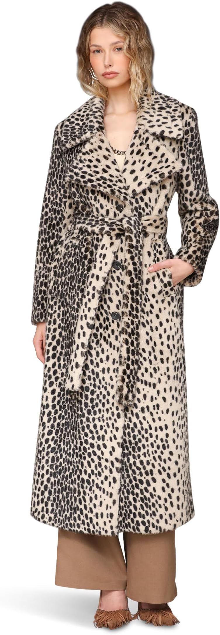 

Женское длинное пальто из искусственной овчины Avec Les Filles, Black Cheetah