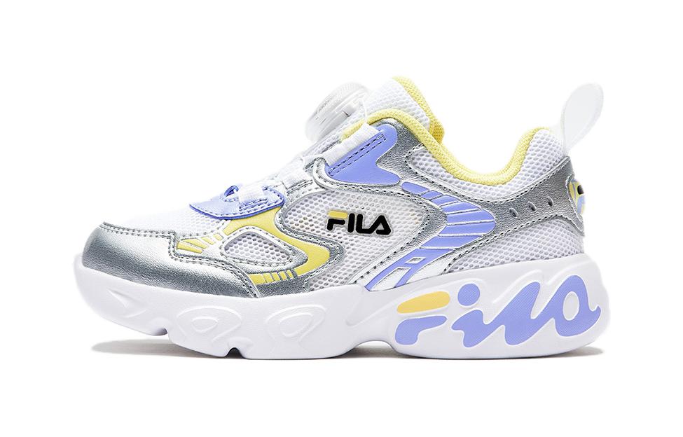 

Дышащие низкие кроссовки PALETTE для детей от 3 до 7 лет FILA KIDS, серебряный/белый/синий/желтый