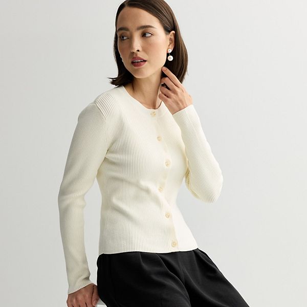 

Женский облегающий кардиган с ребристым воротником-стойкой Nine West, Daisy Dew