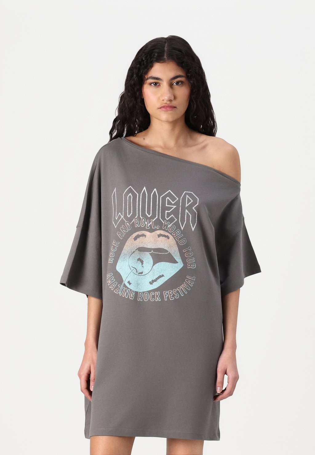

Платье из джерси NMROBIN ONE SHOULDER DRESS Noisy May, серый