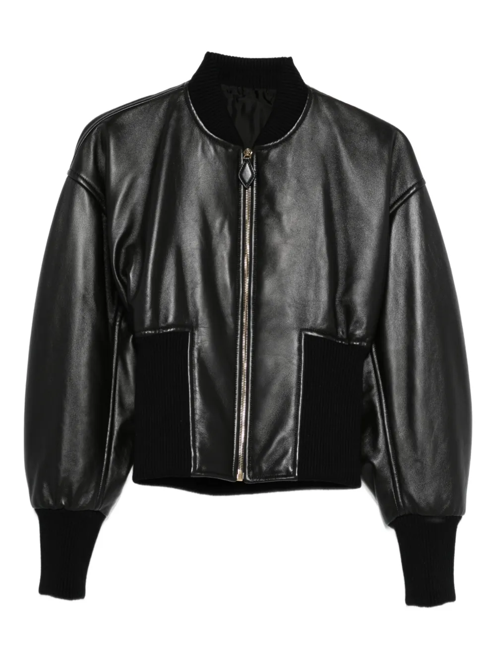 

Кожаная куртка в рубчик Alaïa, черный