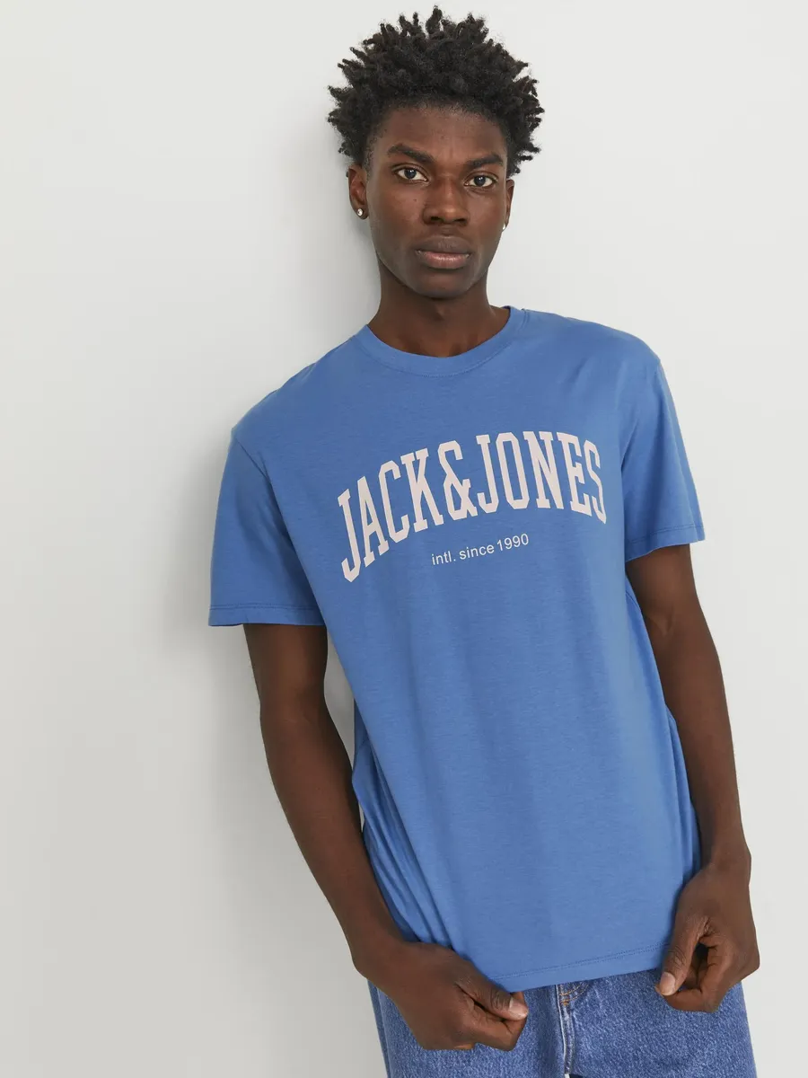 

Рубашка с круглым вырезом Jack & Jones "JJEJOSH TEE SS CREW NECK NOOS", цвет Pacific Coast