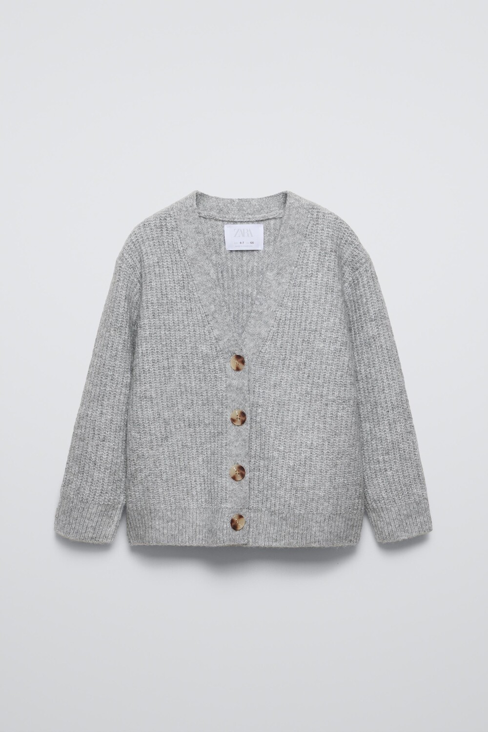 

Вязаный кардиган ZARA, средне-серый