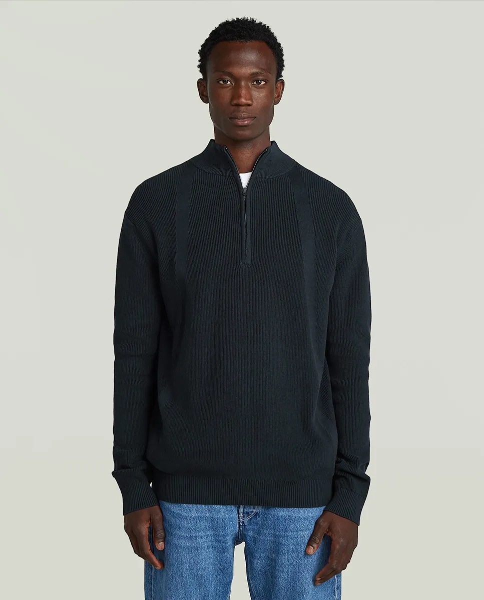 

Мужской свитер с высоким воротником и застежкой на молнии G-Star, синий