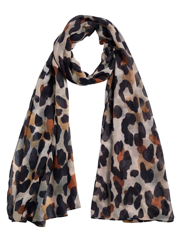 

Модный шарф бежево-черного цвета Laura Scott