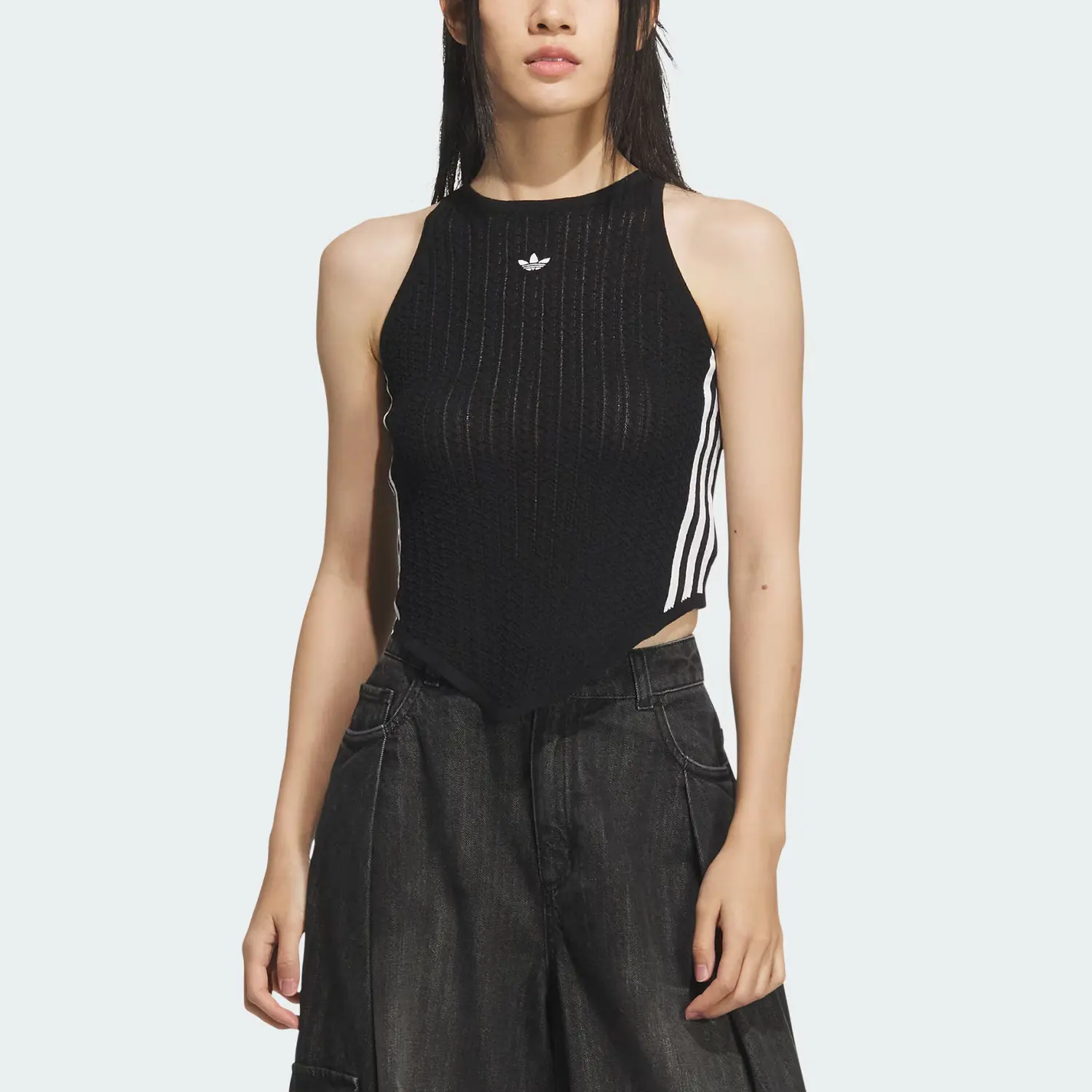 Новая майка-борцовка SS25 для женщин Adidas Originals, черный — фото 3