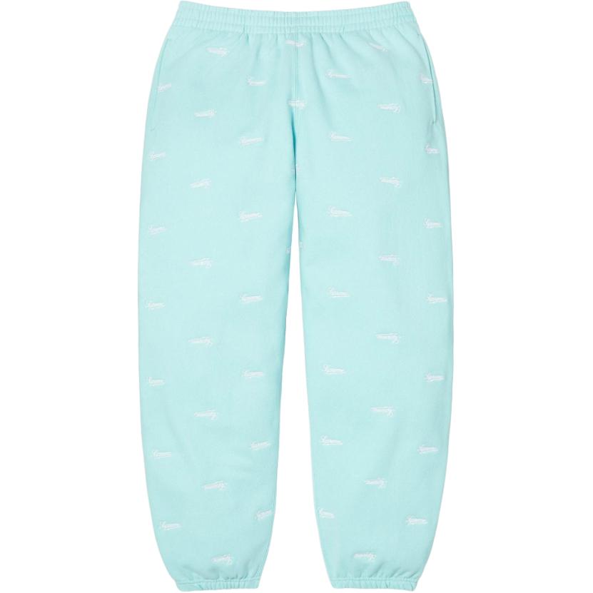 FW25 WEEK18 Repeat Script Sweatpant Вязаные спортивные штаны Unisex Supreme, черный — фото 3