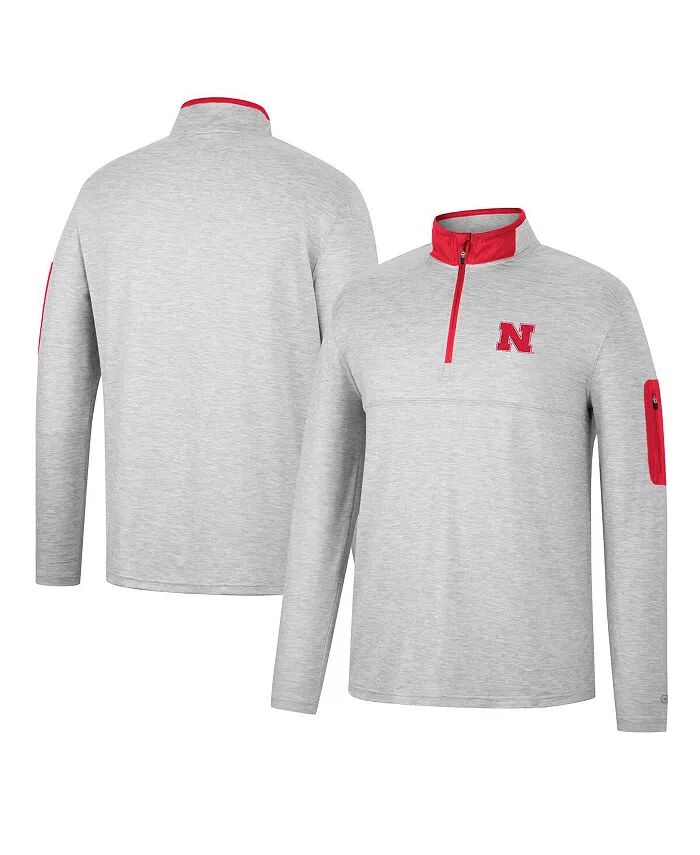 

Мужская серо-алая толстовка Nebraska Huskers Country Club Windshirt с застежкой-молнией на четверть длины Colosseum