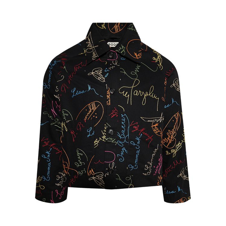 

Куртка Bode Signature Scrawl Jacket 'Black/Multicolor', черный