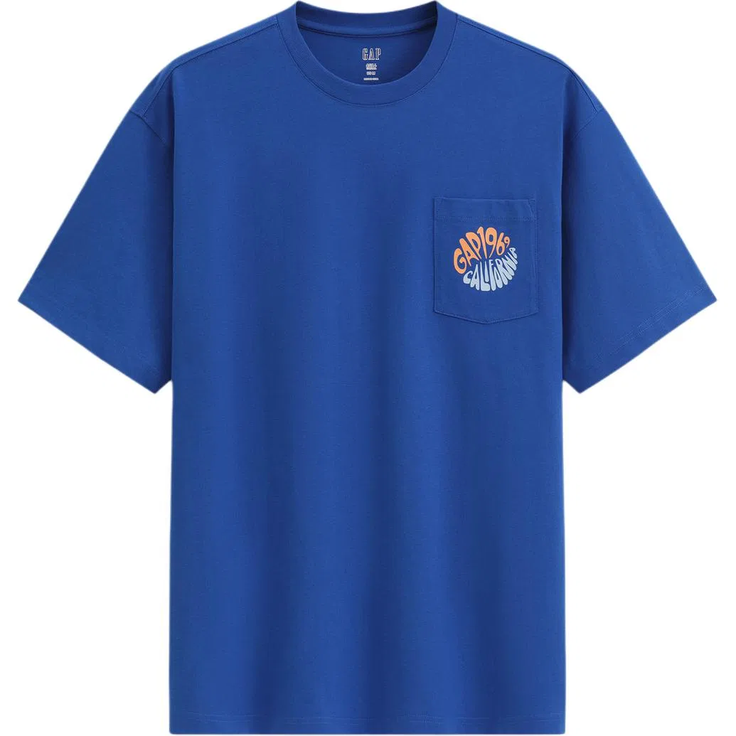 Футболка с круглым вырезом GAP Unisex синяя