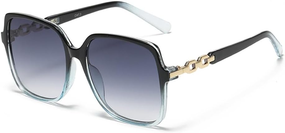 

Черные солнцезащитные очки большого размера для женщин, крупная оправа, разноцветные солнцезащитные очки для женщин, градиентные, унисекс, модные, в стиле хип-хоп, с защитой от УФ-излучения UV400 KTUCN, Blue