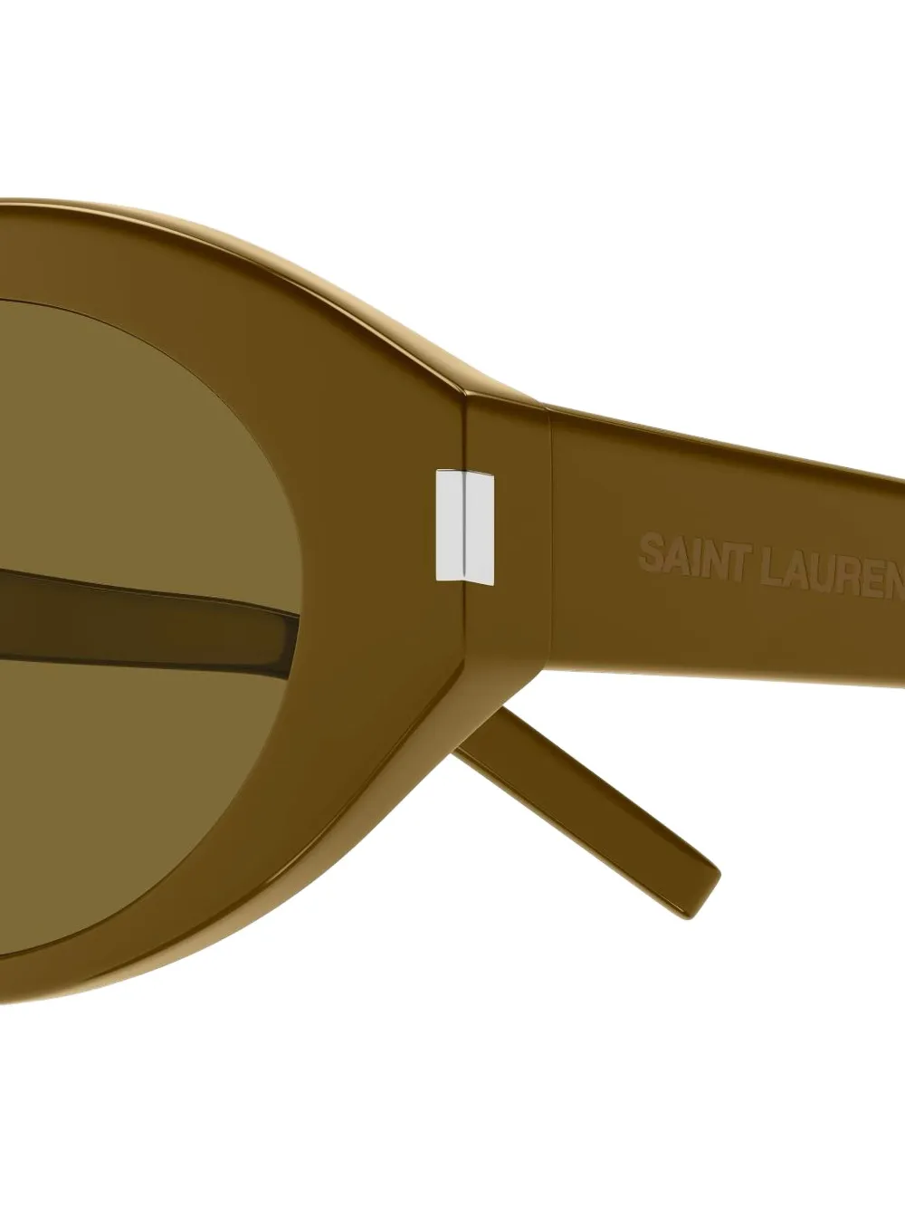 Солнцезащитные очки в овальной оправе Saint Laurent, зеленый — фото 3