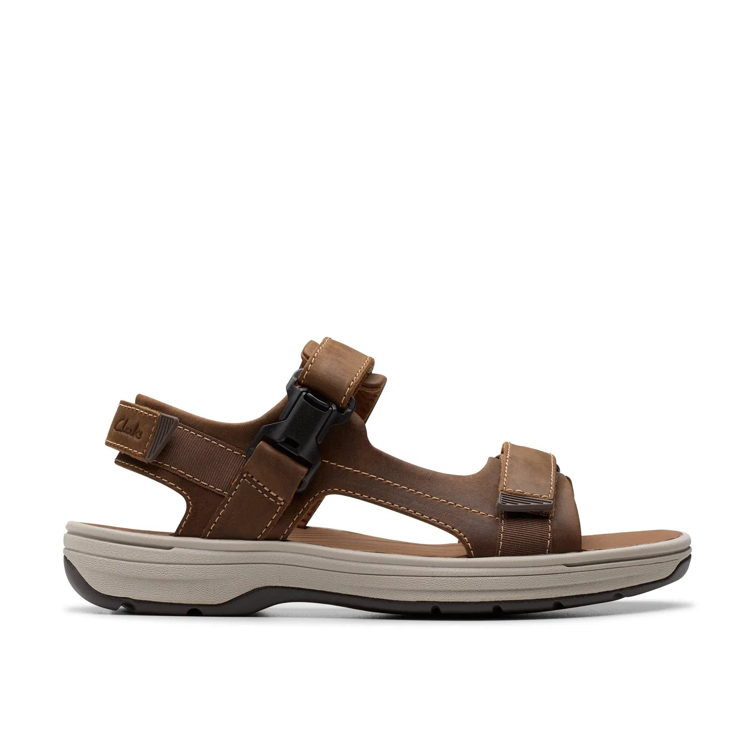 Сандалии Saltway Edge с кожаным верхом Clarks, коричневый