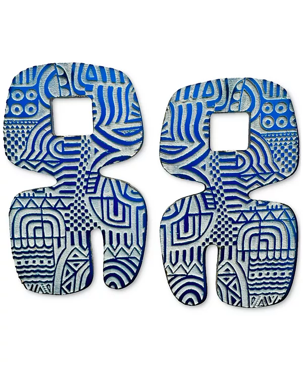 

Геометрические серьги Asha Swanky Designs, blue