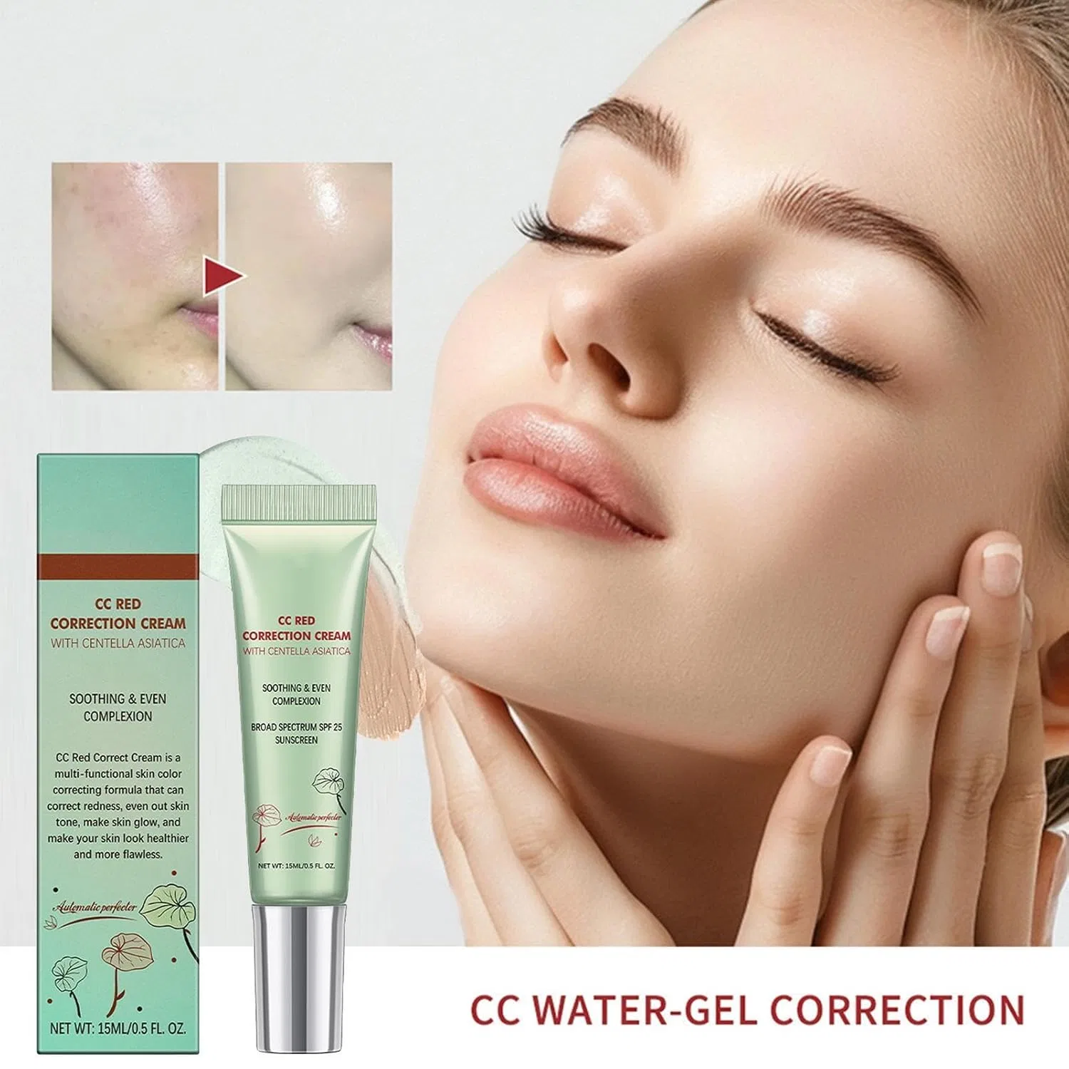 Крем-корректор CC Red Correct с центеллой азиатской, 15 мл Generisch, Green — фото 2