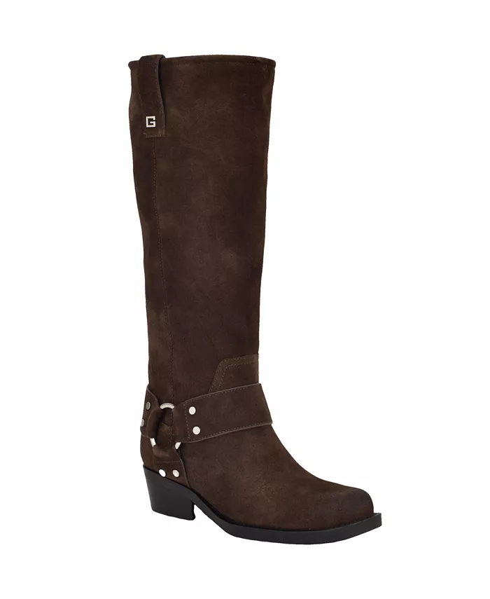 Женские высокие ковбойские мотоциклетные сапоги Felysse Guess, коричневый