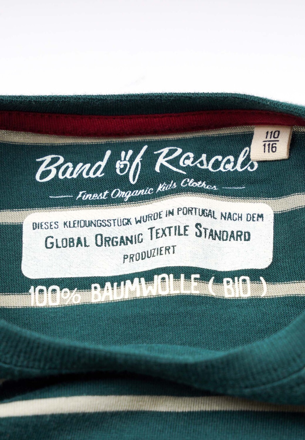Лонгслив Band of Rascals Striped, цвет racing green moos — фото 3
