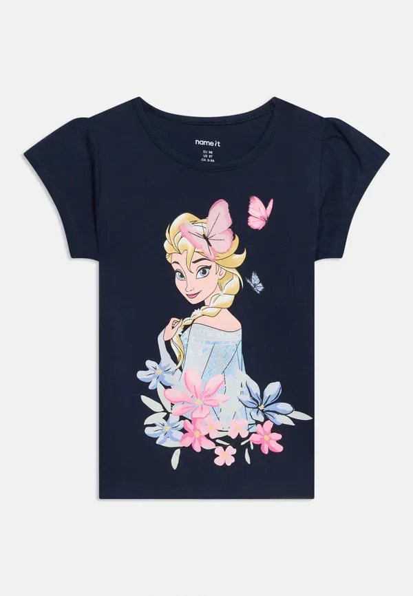 Футболка Nmfmeri frozen ss top box wdi print t-shirt Name It, темно-синий — фото 3