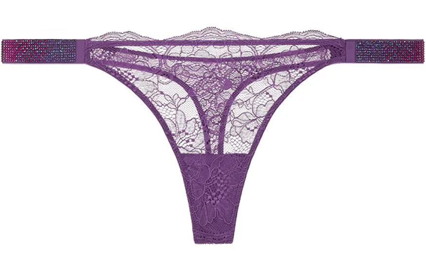 Victoria's Secret Женские стринги, 1 шт, фиолетовые