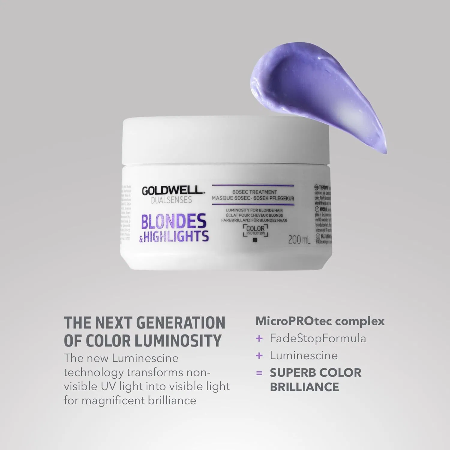Уход для светлых и мелированных волос «Dualsenses Blondes & Highlights 60sec Treatment» 500 мл от Goldwell Goldwell — фото 2