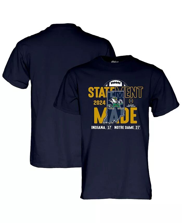 

Футболка мужская Navy Notre Dame Fighting Irish 2024 College Football Playoff First Round Statement Made Score Blue 84