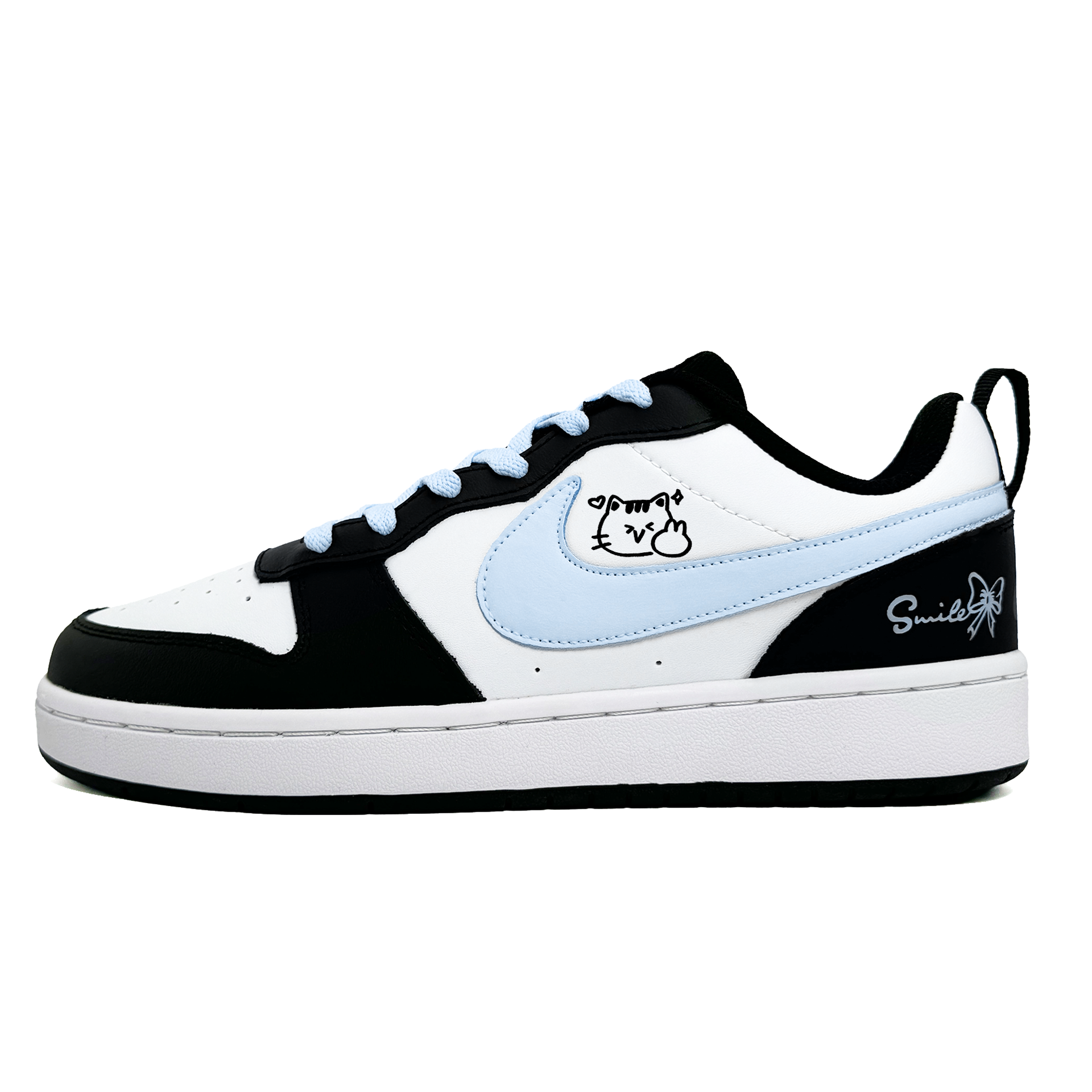 

Nike Кроссовки для скейтбординга Court Borough Smile Light Blue Breathable низкие детские
