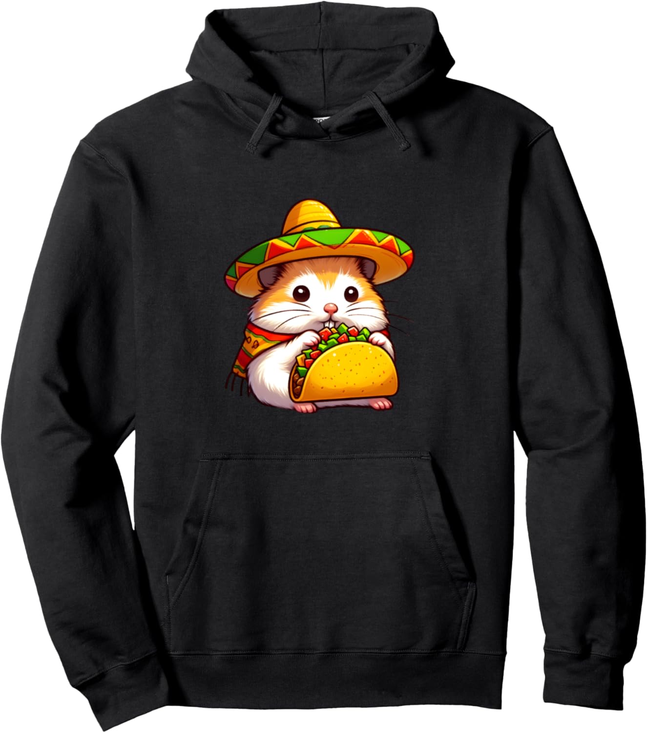 

Худи с изображением хомяка в честь Синко де Майо Cinco De Mayo Hamster Collection, черный
