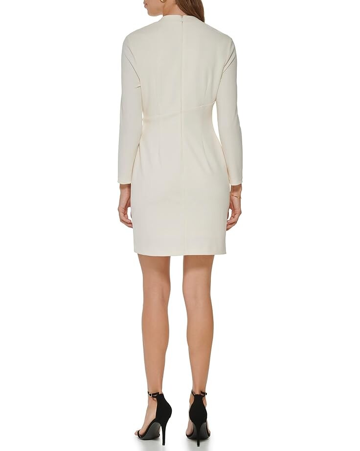 

Платье DKNY Long Sleeve V-Neck Side Ruched Dress, цвет Buttercream