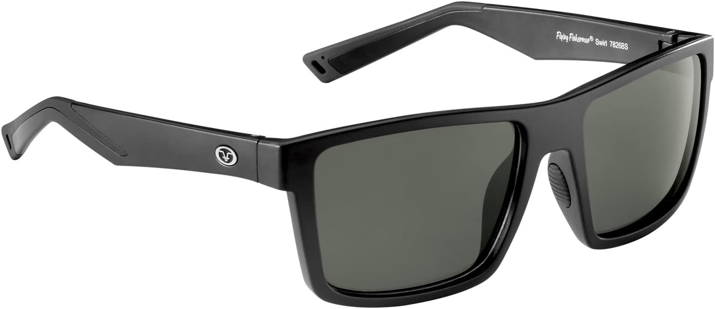 

Поляризованные солнцезащитные очки Flying Fisherman Swirl для мужчин и женщин, для рыбалки, катания на лодках и занятий спортом на открытом воздухе, 100% защита от УФ-излучения, Matte Black Frame/Smoke Lens