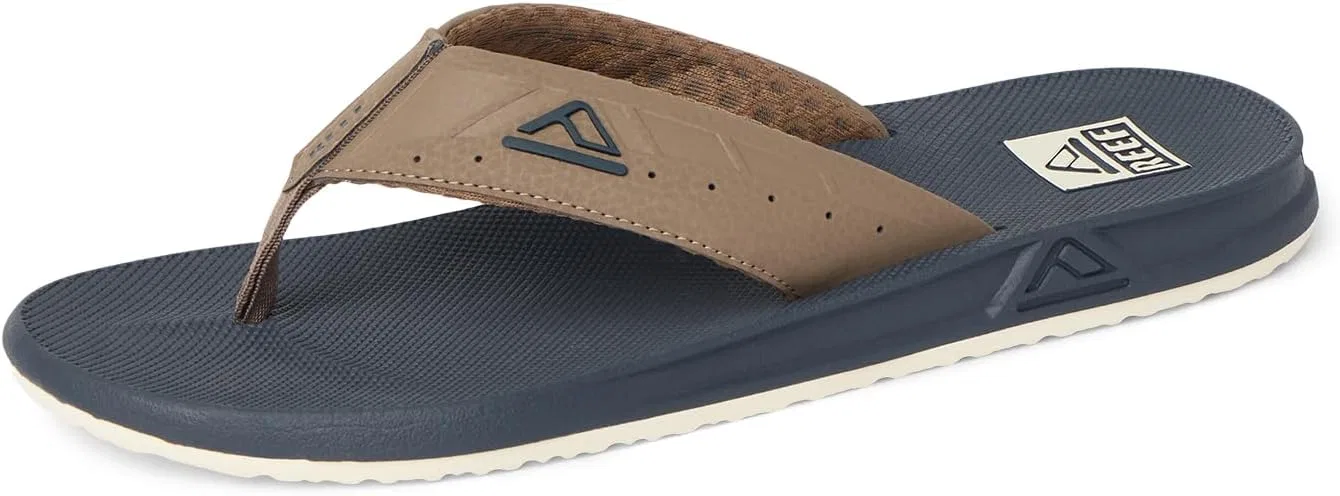 Мужские кожаные сандалии Reef с веерным рисунком, Khaki Navy