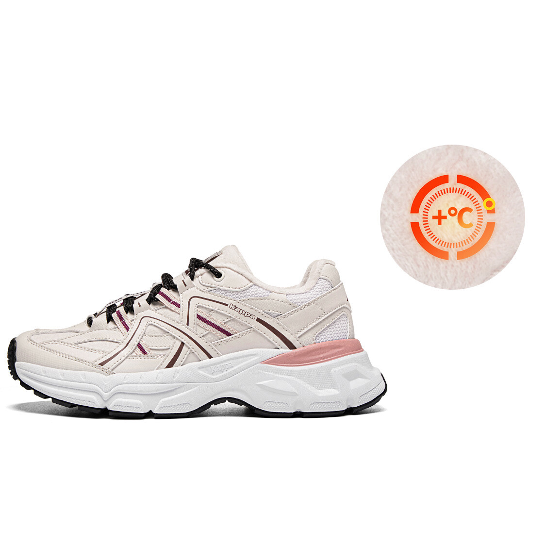 

Кроссовки женские низкие розовый Kappa, цвет Moon Gray