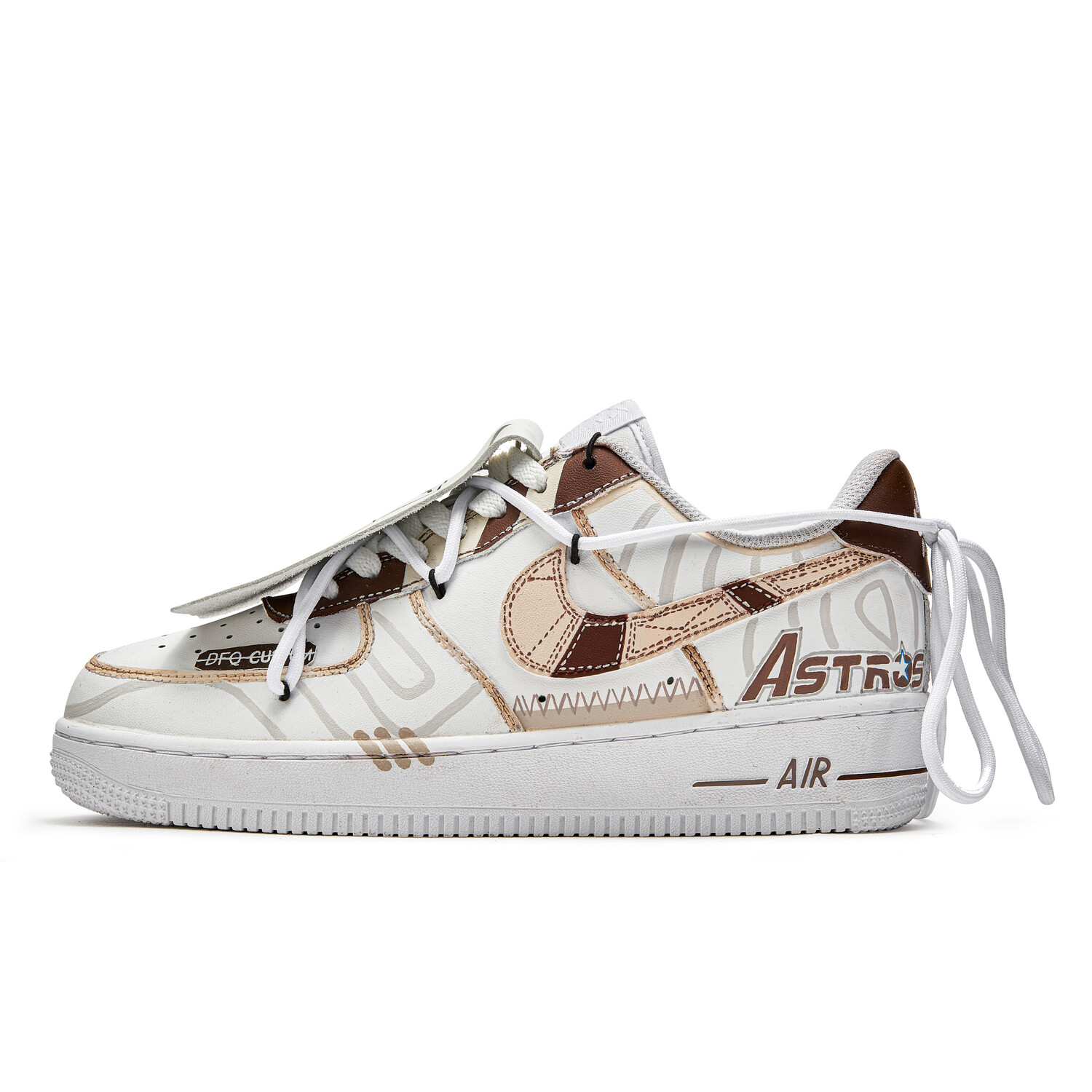 

Кроссовки Nike Air Force 1 Skateboarding Shoes Women's Low-top White/Brown, хаки