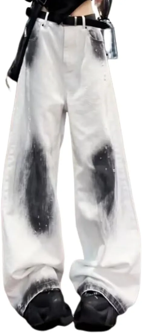 

Женские джинсы в стиле baggy с принтом тай-дай Lexamen