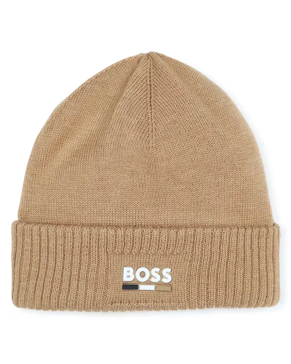 

Коричневая шапка для мальчика из полиэстера BOSS Kidswear