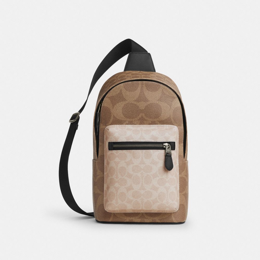 

Сумка Coach West Pack, цвет Qb/Sand/Tan