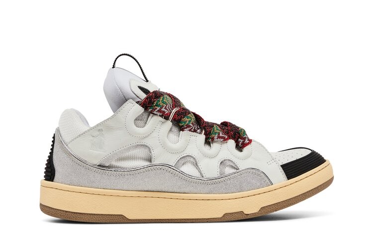 

Кроссовки Lanvin Curb Leather and Glitter Sneakers 'White', белый