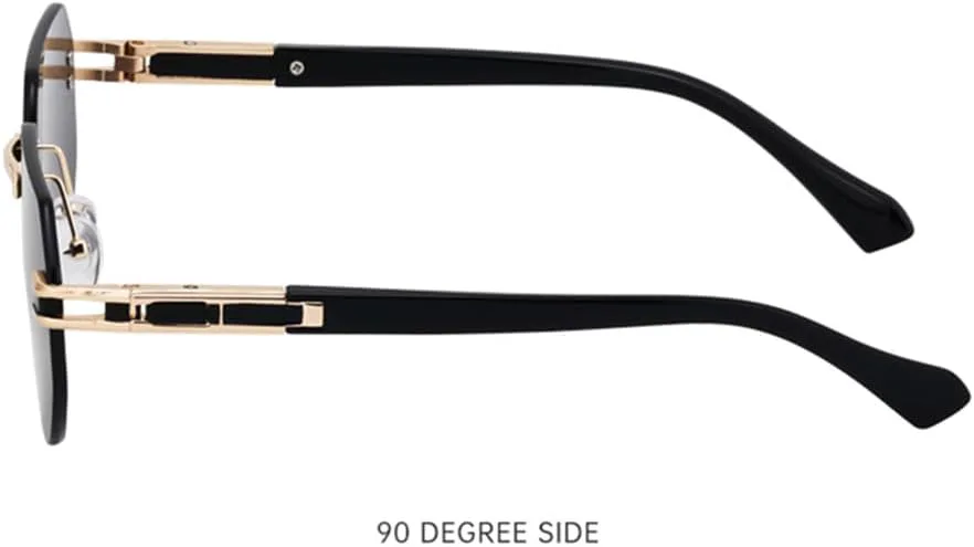 

Винтажные солнцезащитные очки без оправы для мужчин, солнцезащитные очки без оправы неправильной формы для женщин, очки с защитой от УФ-излучения UV400 VFDHN, 3