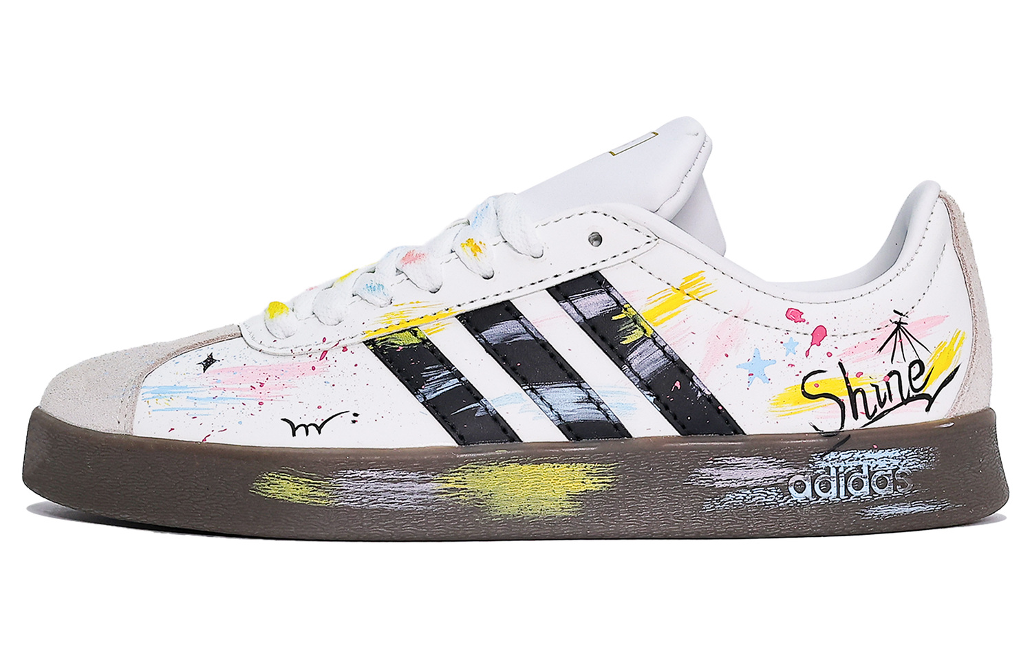 

VL COURT 20 устойчивые к истиранию и скольжению низкие кроссовки для скейтбординга Unisex Adidas, белый