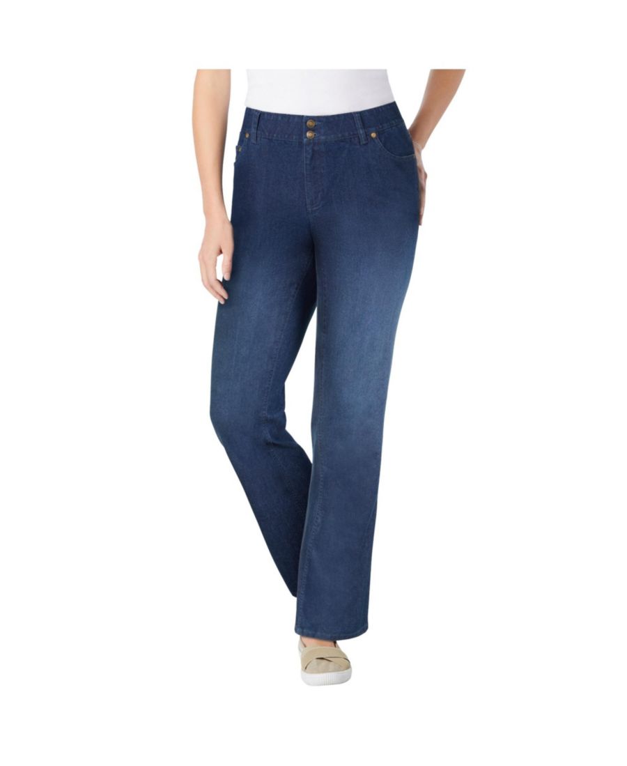 

Женские джинсы Within Tall Secret Solutions с эффектом разглаживания живота, расклешенные, из эластичного денима Woman Within, Midnight sanded