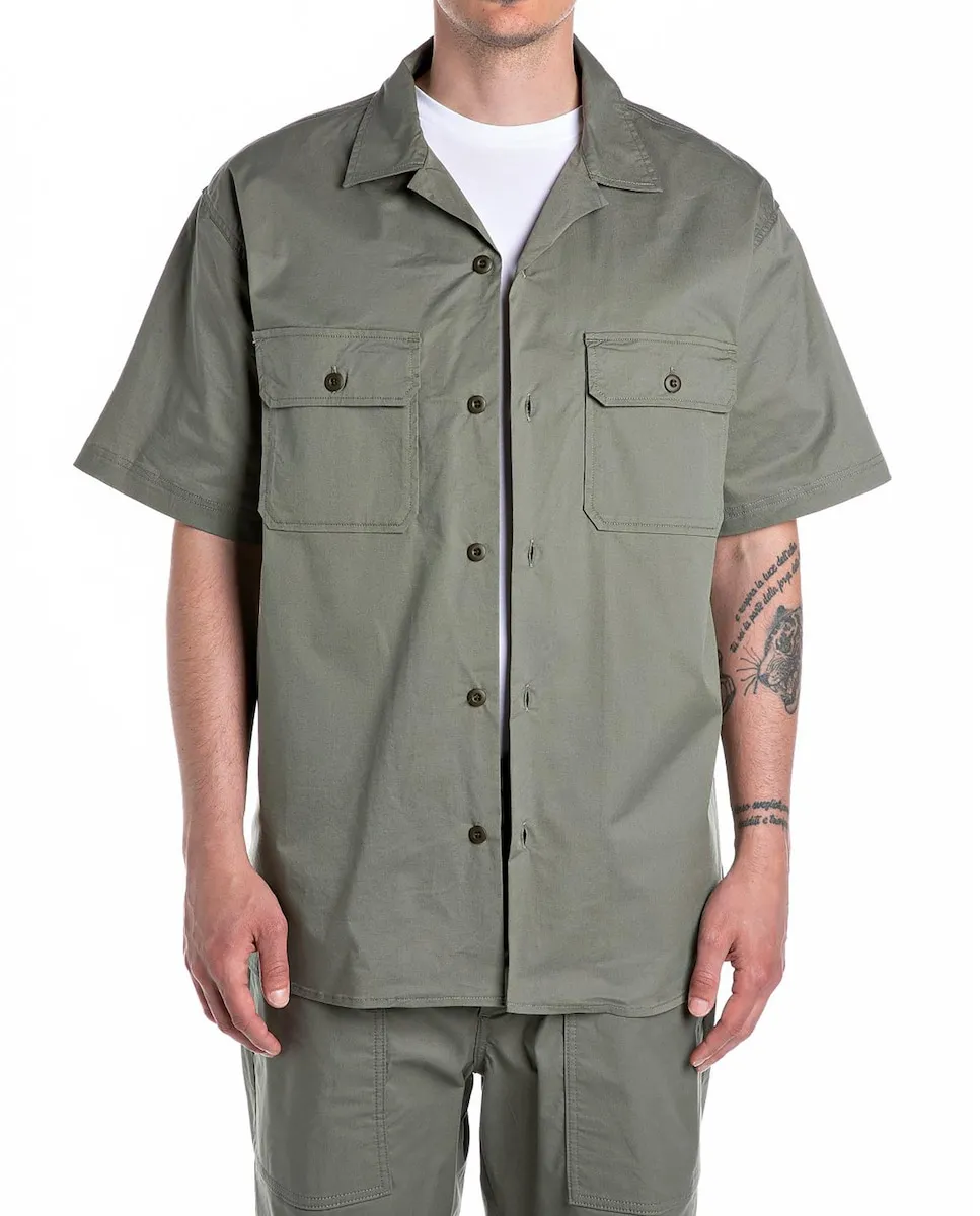 

Мужская рубашка с короткими рукавами на пуговицах Replay, хаки