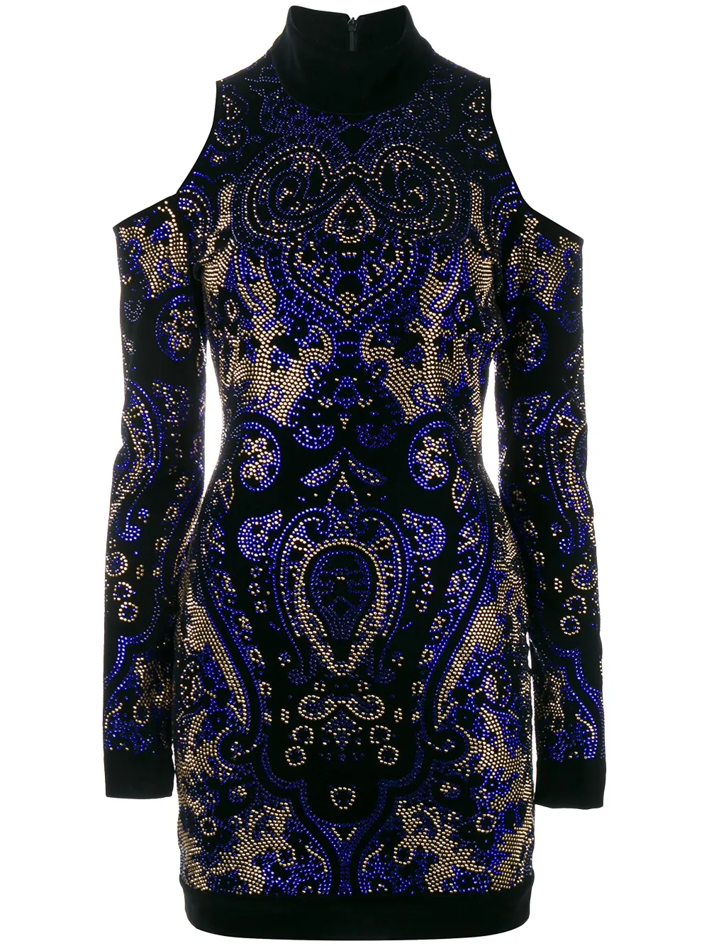 

Платье с открытыми плечами BALMAIN, синий