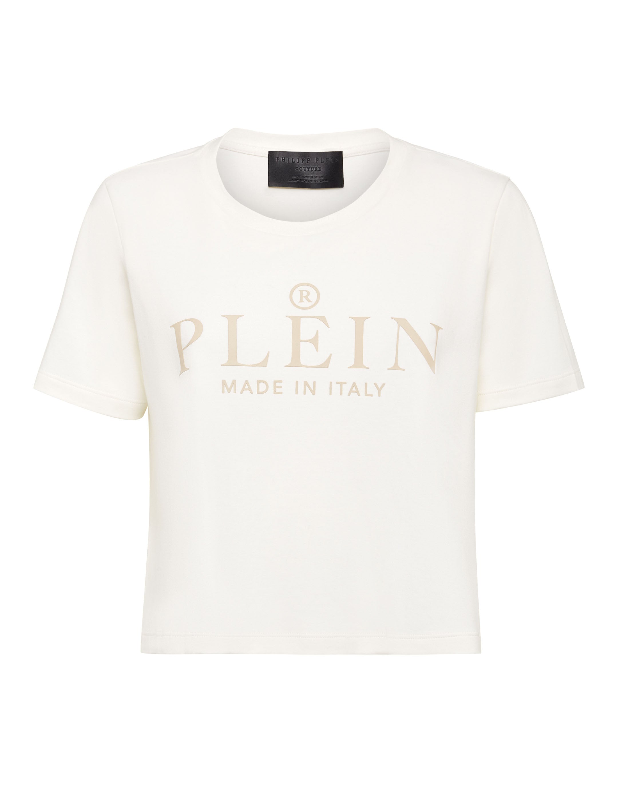 

Футболка с круглым вырезом SS Crop Iconic Plein PHILIPP PLEIN, кремовый