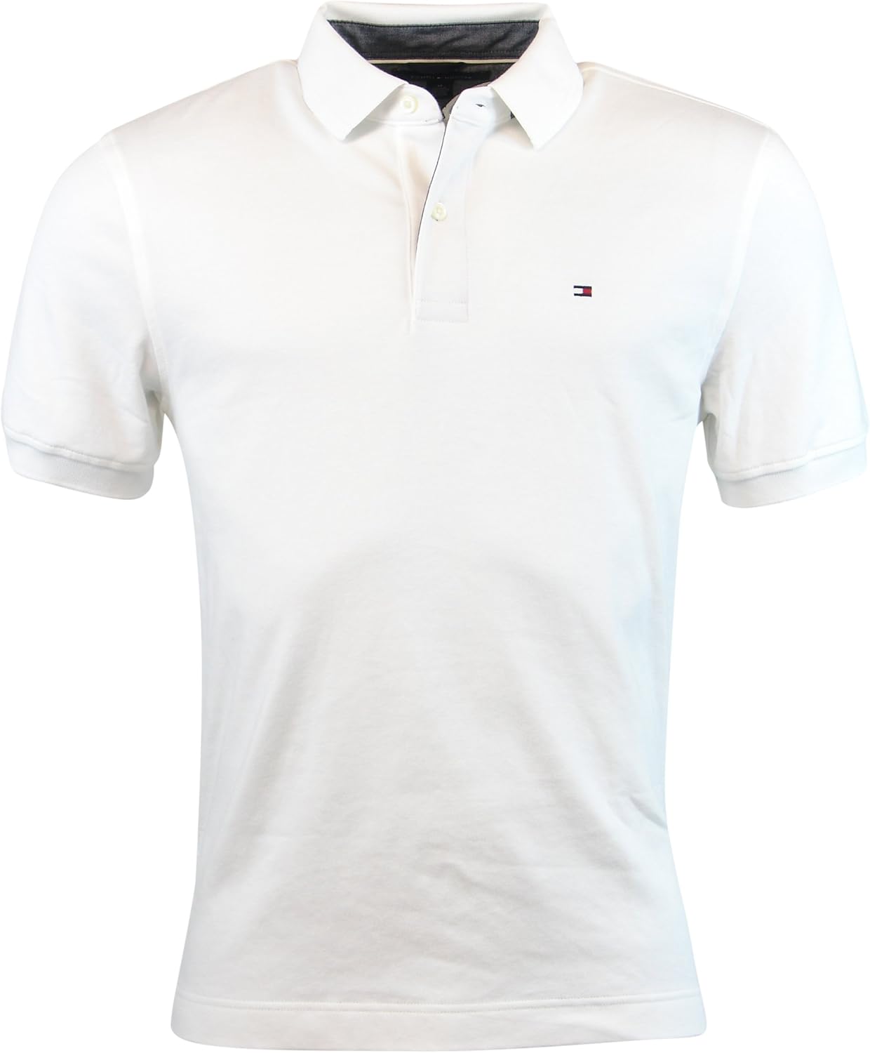 

Мужская рубашка-поло Tommy Hilfiger с коротким рукавом из хлопка пике для больших и высоких, классический крой, White