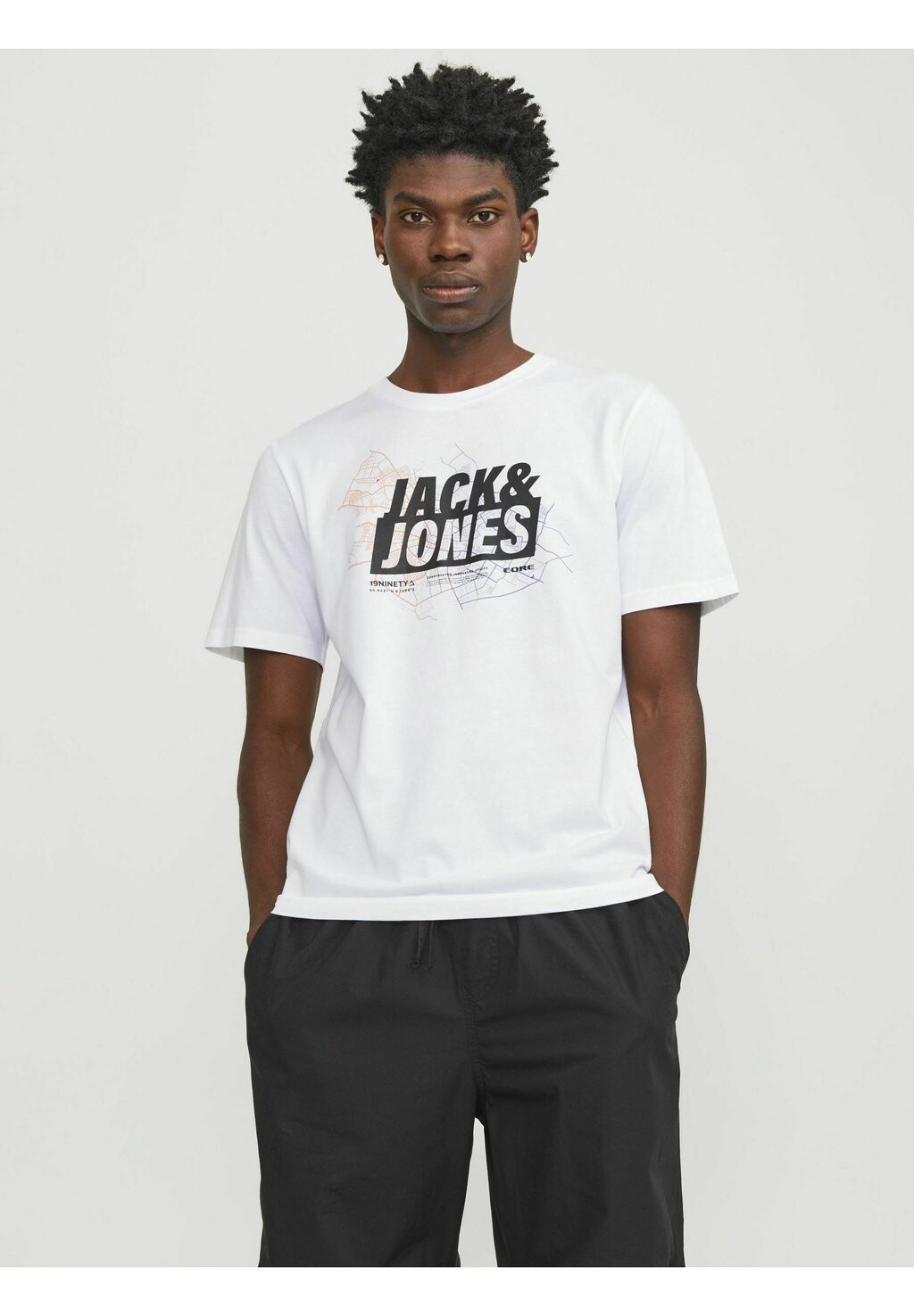 

Футболка с принтом Jack & Jones, белая, Белый, Футболка с принтом Jack & Jones, белая