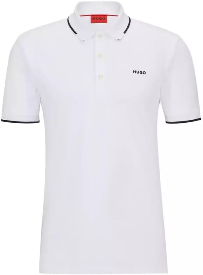 

Мужская рубашка-поло Hugo Dinoso222 с резиновым логотипом, белая Hugo Boss